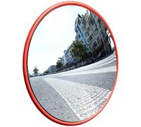 Espejo de Tráfico Redondo, Espejo Convexo Gran Angular, Espejo de Seguridad para Monitorear Puntos Ciegos en Estacionamientos, Almacenes y Oficinas con Vista Despejada(Red,80 * 80cm/31 * 31in)