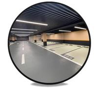 Espejo de Tráfico Redondo, Espejo Convexo Gran Angular, Espejo de Seguridad para Monitorear Puntos Ciegos en Estacionamientos, Almacenes y Oficinas con Vista Despejada(Black,45 * 45cm/18 * 18in)