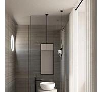 Espejo de Varilla Colgante Rectangular Negro Moderno 40 cm x 70 cm 50 cm x 70 cm Espejo montado en el Techo para baño Baño Sala de Estar Entrada Espejo Decorativo (Size : 50cmx70cm)