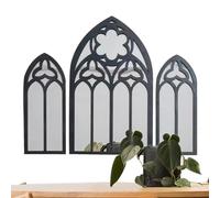 Espejo de ventana de iglesia - Espejo de ventana de iglesia gótica, espejo decorativo de pared, decoración de habitación gótica | Decoración de pared de ventana de iglesia negra para exterior e