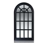 Antic by Casa Chic - Espejo con Forma de Ventana - 46x86cm - Marco Sólido - Color Negro Mate