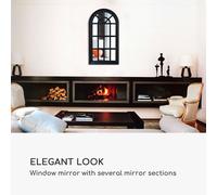 Antic by Casa Chic - Espejo con Forma de Ventana - 46x86cm - Marco Sólido - Color Negro Mate
