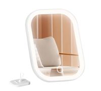 Espejo de viaje con luz para mujer | 3 colores LED de control táctil plegable herramienta de belleza y espejo de maquillaje de escritorio, reflector de mano delgado para bolsillo, , escuela y