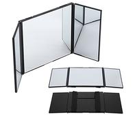 Espejo de visera plegable triple para coche, 18 x 17 x 3 cm, plegable, espejo de maquillaje, parasol interior del coche, accesorio decorativo fácil de montar