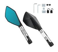 Espejo de visión Espejo Retrovisor Lateral para Motocicleta para Yamaha XVS950, XV1900, XVS1300, FZ8, FZ1, FZ-6 R, Convexo Giratorio para Manillar.(Plata)