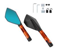 Espejo de visión Espejo Retrovisor Lateral para Motocicleta para Yamaha XVS950, XV1900, XVS1300, FZ8, FZ1, FZ-6 R, Convexo Giratorio para Manillar.(Naranja)