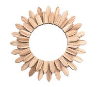 Espejo Decoración de Pared Redondo Boho Círculo Espejo con Marco de Madera Rústica Boho Espejo Decoración de la Pared del Hogar Decorativo Colgante Arte de Pared para Dormitorio Sala de Estar(#1)