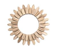 Espejo Decoración de Pared Redondo Boho Círculo Espejo con Marco de Madera Rústica Boho Espejo Decoración de la Pared del Hogar Decorativo Colgante Arte de Pared para Dormitorio Sala de Estar(#3)