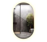 Espejo Decorativo 40x70 cm - Luz Neutra - Clásico Ovalado Moderno Forma Ovalada Salón Luz Led Pared Baño Oval Sin Marco Colgante