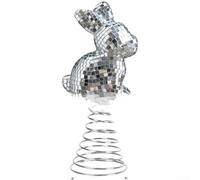 Espejo decorativo de conejo de discoteca en plata para bodas, fiestas, vacaciones, hogar y jardín (estilo A)