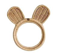 Espejo Decorativo de Maquillaje de ratán Natural Hecho a Mano