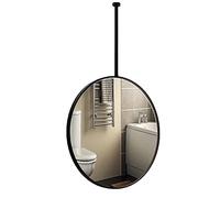 Espejo Decorativo de Techo para Pared, Marco de Metal Negro | Espejo de Pared geométrico | Espejo de baño Colgante para Pared, Ideal para una decoración Minimalista del hogar, diseño Moderno