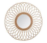 Espejo decorativo fabricado en mimbre d.56 cm|d. 56,5 x d. 3,7 cm