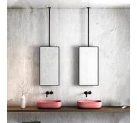 Espejo decorativo flotante cuadrado ajustable, espejo de maquillaje para colgar en el techo, para dormitorio, baño, sala de estar y tocador de entrada (50 cm x 70 cm)