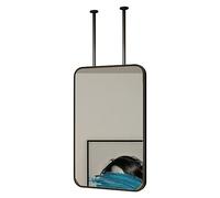 Espejo Decorativo Flotante para baño, para Colgar en el Techo, Espejo de Maquillaje de Pared, Espejo Rectangular para casa u Hotel con Marco de Metal y Brazo de Montaje en el Techo (tamaño: