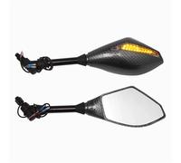 Espejo del Extremo Manillar Moto Indicador Universal Motocicleta Espejos Retrovisores Laterales 10mm Intermitentes Integrados para Street para Cruiser para Scooters Espejos Laterales Ajustables