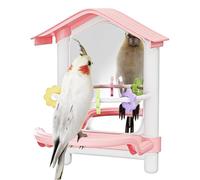 Espejo del Loro | decoración pájaro Perch Parkeet & Parrot Toy Suministros para Mascotas Compañía masticar hamaca Juego de interiores Balcones Jardín Patio Pollo en el interior