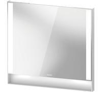 Duravit Qatego espejo, 800x65x750mm, campos de luz en los lados, regulable, QA7082018180100, Color: Blanco mate/con espejo calefactor