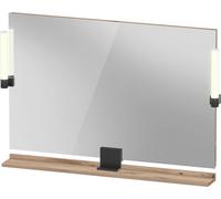 Espejo Duravit Sivida, negro diamante mate, 1050x36x650mm, luz superior, interruptor sensor, conexión a la red, SV74230BD550000, Color: Roble jaspeado