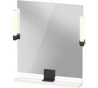 Espejo Duravit Sivida, negro diamante mate, 650x36x650mm, luz superior, interruptor sensor, conexión a la red, SV74210BD220000, Color: Blanco brillo intenso