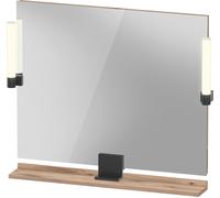 Espejo Duravit Sivida, negro diamante mate, 850x36x650mm, luz superior, interruptor sensor, conexión a la red, SV74220BD550000, Color: Roble jaspeado
