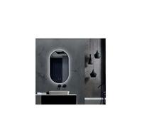 Espejo elíptico con sistema antivaho y marco de aluminio negro mate Tokyo de LedImex