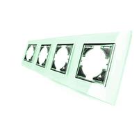 Espejo empotrado de cristal natural con marco de 4 elementos horizontales, ideal para decoración y amplificación de espacios.