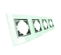 Espejo empotrado de cristal natural, marco horizontal, 4 elementos; ideal para decorar y ampliar espacios en interiores.