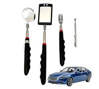 Espejo extensible para coche, herramienta de inspección retroiluminada con mango extensible y cabezal giratorio, herramienta de búsqueda extensible, para SUV Sedanes Campers Minivans Pickups