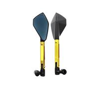 Espejo Extremo Manillar Accesorios Universales De 8mm Y 10mm, Espejo Retrovisor para Manillar De Motocicleta CNC Cristal Azul HD Antideslumbrante Espejos Moto(E)