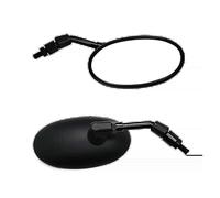 Espejo Extremo Manillar Espejo Retrovisor Lateral Universal De Alto Rendimiento para Motocicleta 10MM Ovalado Cromado Espejos Moto(Black 10MM)
