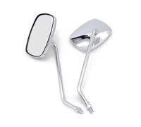 Espejo Extremo Manillar Moto Campo De Visión Amplio Del Espejo Retrovisor Universal Cuadrado La Motocicleta Para M10 Piezas De Repuesto(Sliver)