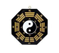Espejo Feng Shui Tai Chi, Espejo Bagua de Madera de melocotón, Colgante de Puerta de Ventana de Pasillo, Adornos de la Suerte, Regalos de inauguración de la casa, Espejo de 19 cm (tamaño: 19 cm)