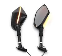 Espejo final Espejo Trasero Para Motocicleta Con Luz, Espejo Lateral Universal De 8 Y 10MM Para Aprilia, Para SR 50, 125, Para Kymco CT250, Para El Centro(Carbon fiber color)