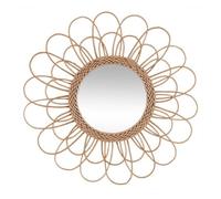 Espejo flor de ratán d56 dimensiones: 56x56 cm, color: beige