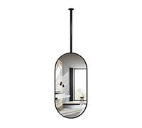 Espejo Flotante con Varilla para Colgar, Espejo con Marco de Metal Negro, Espejos de tocador para Maquillaje de baño, Espejo Simple Decorativo práctico y Transparente - Boom de Espejo Person