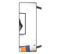 Espejo giratorio plegable - Espejo invisible extraíble de cuerpo completo con diseño compacto deslizante Ra 80 x 40 cm, color negro elegante para uso doméstico