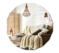 Espejo Grande 100x100 cm Sin Marco Forma Única para Baño Dormitorio, Sala, Pasillo Montaje en Pared de Borde Biselado Decorativo Elegante Diseño para la Oficina y el Hogar Moderno