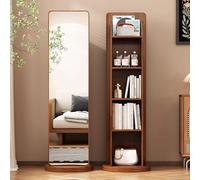Espejo grande de longitud completa de 168 x 40 cm con soporte giratorio, elegante diseño marrón para dormitorio, sala de estar, armario, elegante espejo de suelo para decoración del hogar