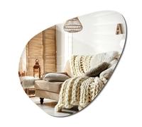 Espejo Grande Decorativo Forma orgánica 77.3x76.6cm | Diseño Moderno sin Marco | Acento Elegante para salón, Dormitorio o recibidor | Estilo Natural artístico | Luz Natural realzada