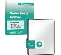 Espejo hansgrohe Xarita Lite Q, iluminación LED horizontal, 600x30x700mm, sensor IR, 54970670, Color: negro mate