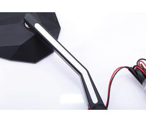 Espejo HIGHSIDER STEALTH-X3 con luz de posición LED, negro