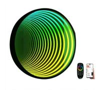 Espejo infinito LED con control remoto RGB multicolor cambiante, efecto túnel 3D, perfecto para decoración de pared y ambiente de fiesta