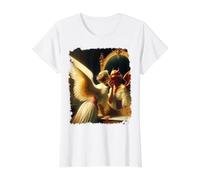 Espejo Inner Duality Angel Demon, diseñador renacentista Camiseta gráfica económica, Mujer, Blanco, XL