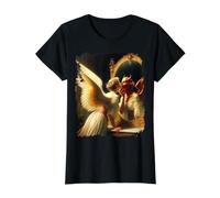 Espejo Inner Duality Angel Demon, diseñador renacentista Camiseta gráfica económica, Mujer, Negro, L