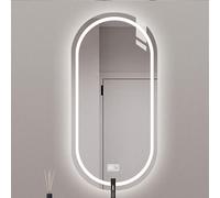 Espejo inteligente ovalado LED sin marco, 30 x 60 cm, espejo de baño con gradación de 3 colores, control antivaho de un botón, ideal para belleza y aseo.