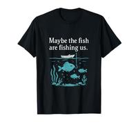 Espejo inverso pescado pesca nosotros cian blanco ropa diseño Camiseta