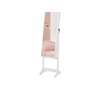 Espejo Joyero Superficie Blanca y Forro Beige