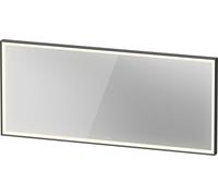 Espejo L-Cube de Duravit con iluminación, angular, 1600x700x67mm, aluminio grafito mate, LC7385049490100, Versión: con calefacción de espejo