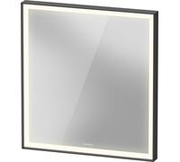 Espejo L-Cube de Duravit con iluminación, angular, 650x700x67mm, aluminio grafito mate, LC7380049490100, Versión: con calefacción de espejo
